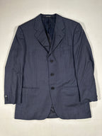 Abito in cashmere fatto a mano vintage D'Avenza Roma - Giacca e pantaloni blu navy + cravatta Made in Italy | Taglia EU50 M/L