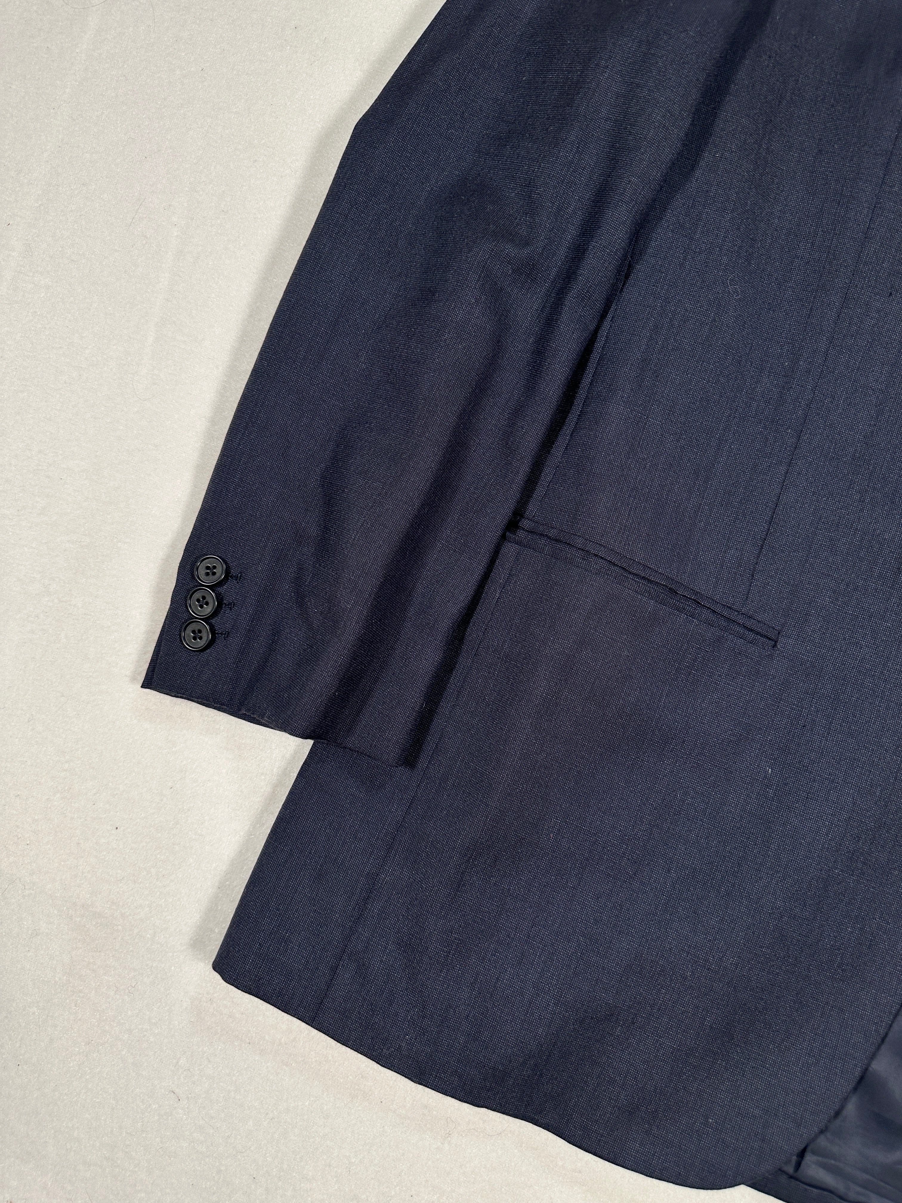 Abito in cashmere fatto a mano vintage D'Avenza Roma - Giacca e pantaloni blu navy + cravatta Made in Italy | Taglia EU50 M/L