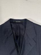 Abito in cashmere fatto a mano vintage D'Avenza Roma - Giacca e pantaloni blu navy + cravatta Made in Italy | Taglia EU50 M/L