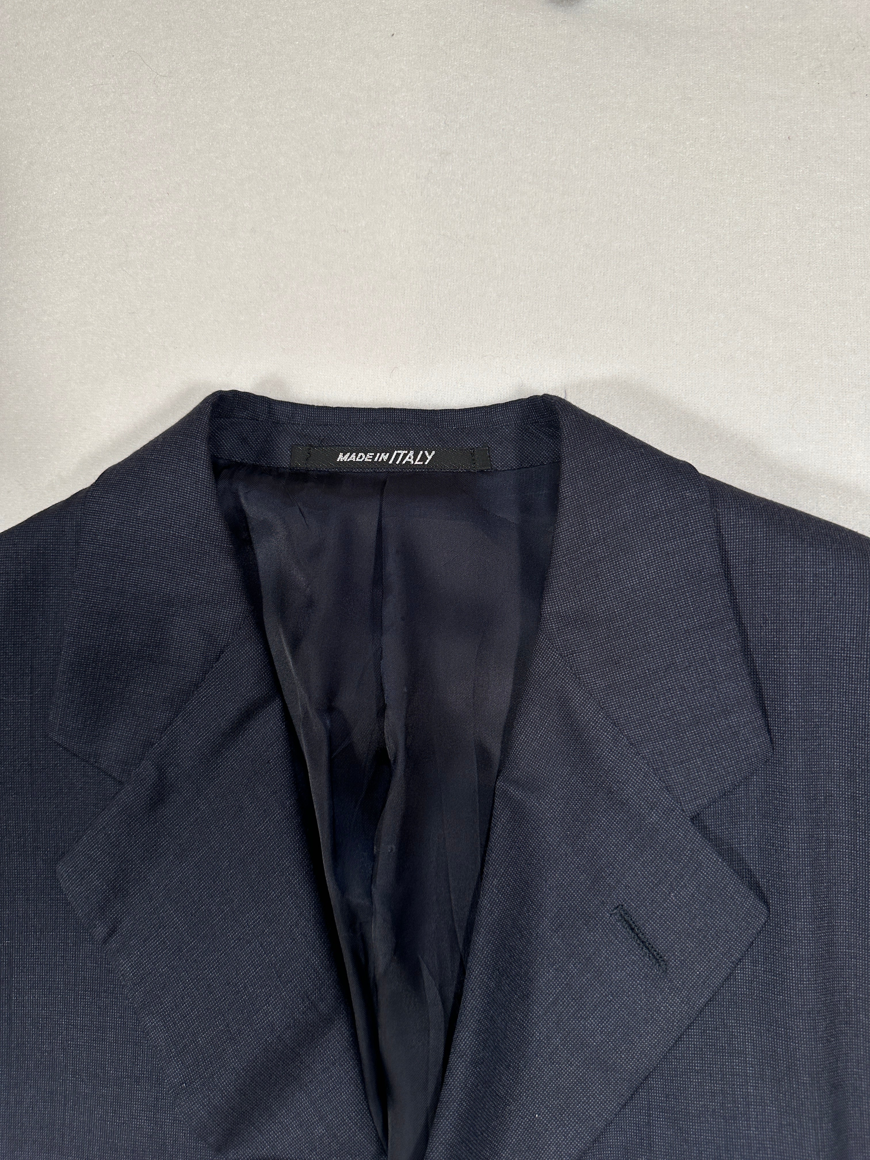 Abito in cashmere fatto a mano vintage D'Avenza Roma - Giacca e pantaloni blu navy + cravatta Made in Italy | Taglia EU50 M/L