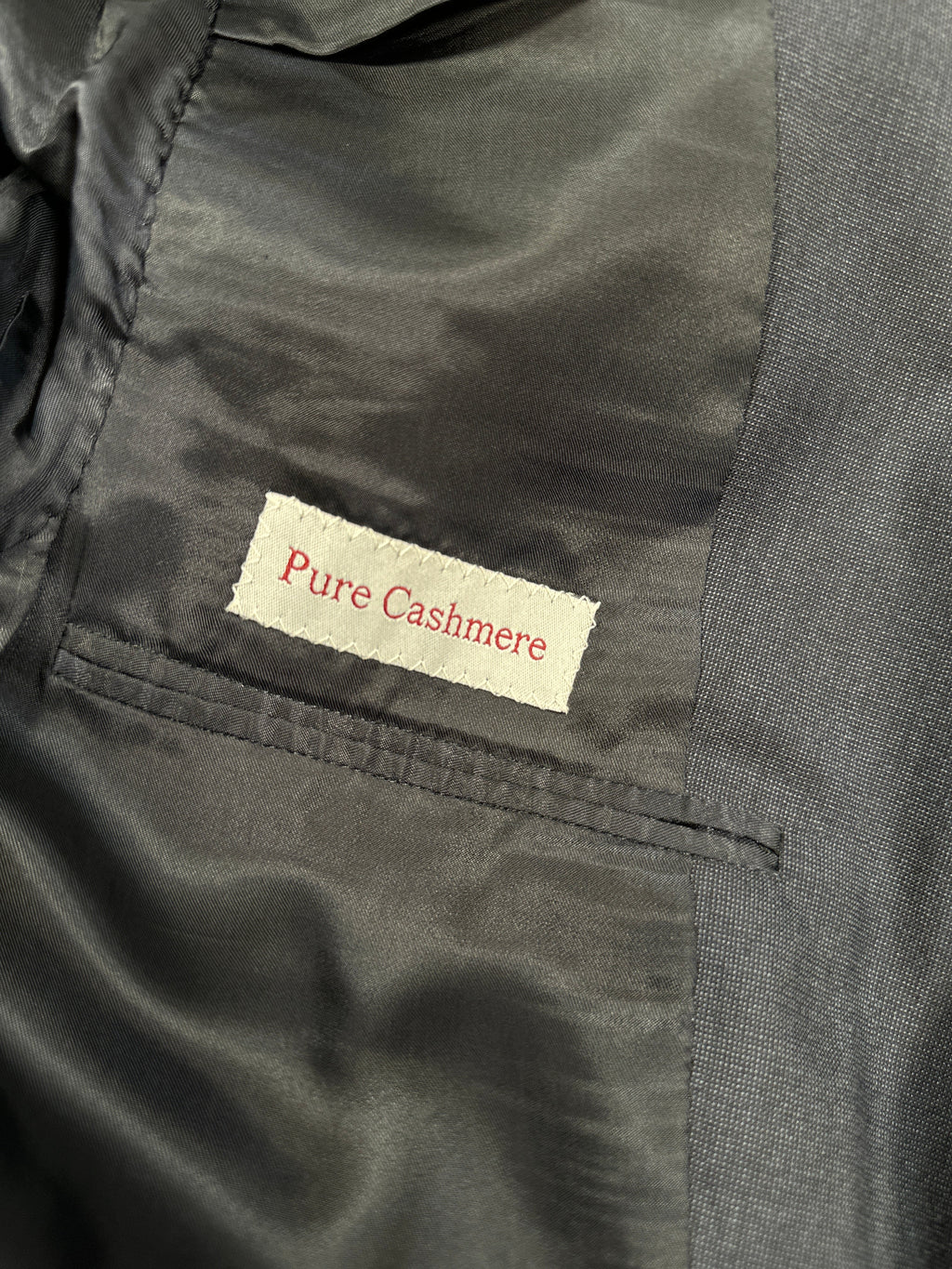 Abito in cashmere fatto a mano vintage D'Avenza Roma - Giacca e pantaloni blu navy + cravatta Made in Italy | Taglia EU50 M/L