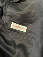Abito in cashmere fatto a mano vintage D'Avenza Roma - Giacca e pantaloni blu navy + cravatta Made in Italy | Taglia EU50 M/L