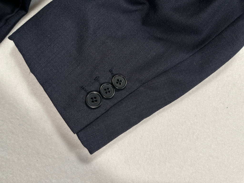 Abito in cashmere fatto a mano vintage D'Avenza Roma - Giacca e pantaloni blu navy + cravatta Made in Italy | Taglia EU50 M/L