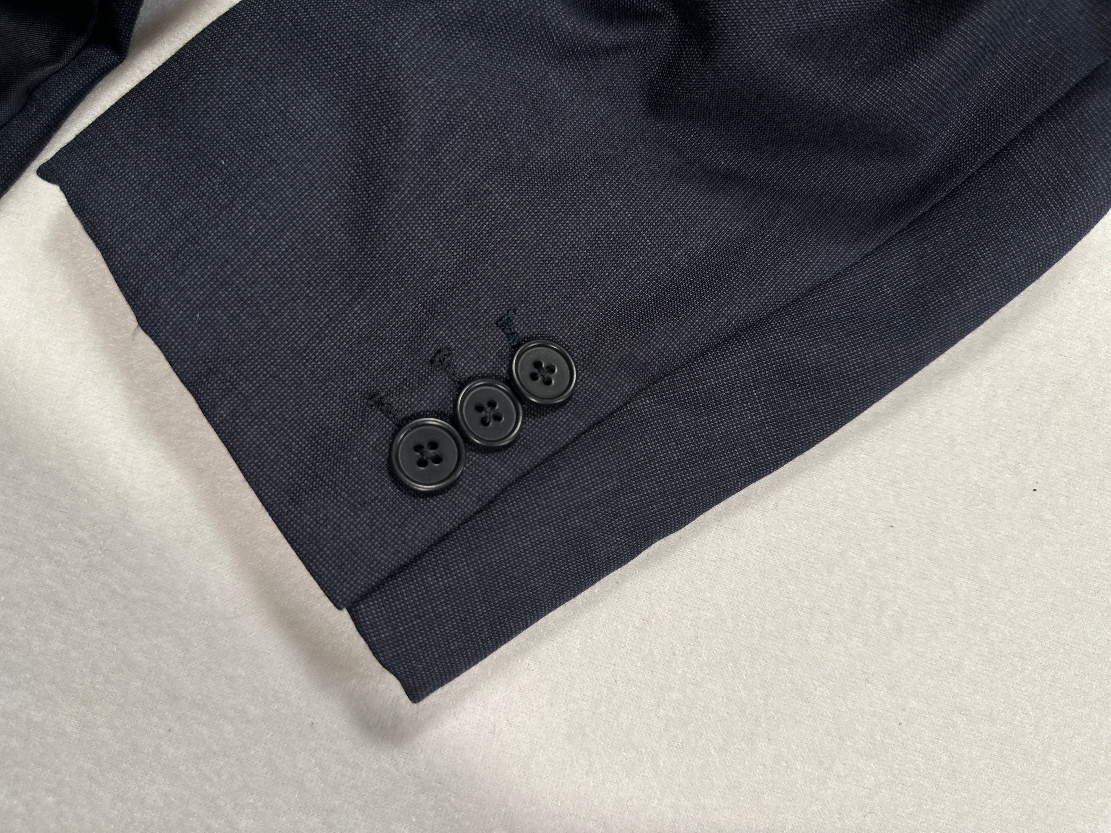Abito in cashmere fatto a mano vintage D'Avenza Roma - Giacca e pantaloni blu navy + cravatta Made in Italy | Taglia EU50 M/L