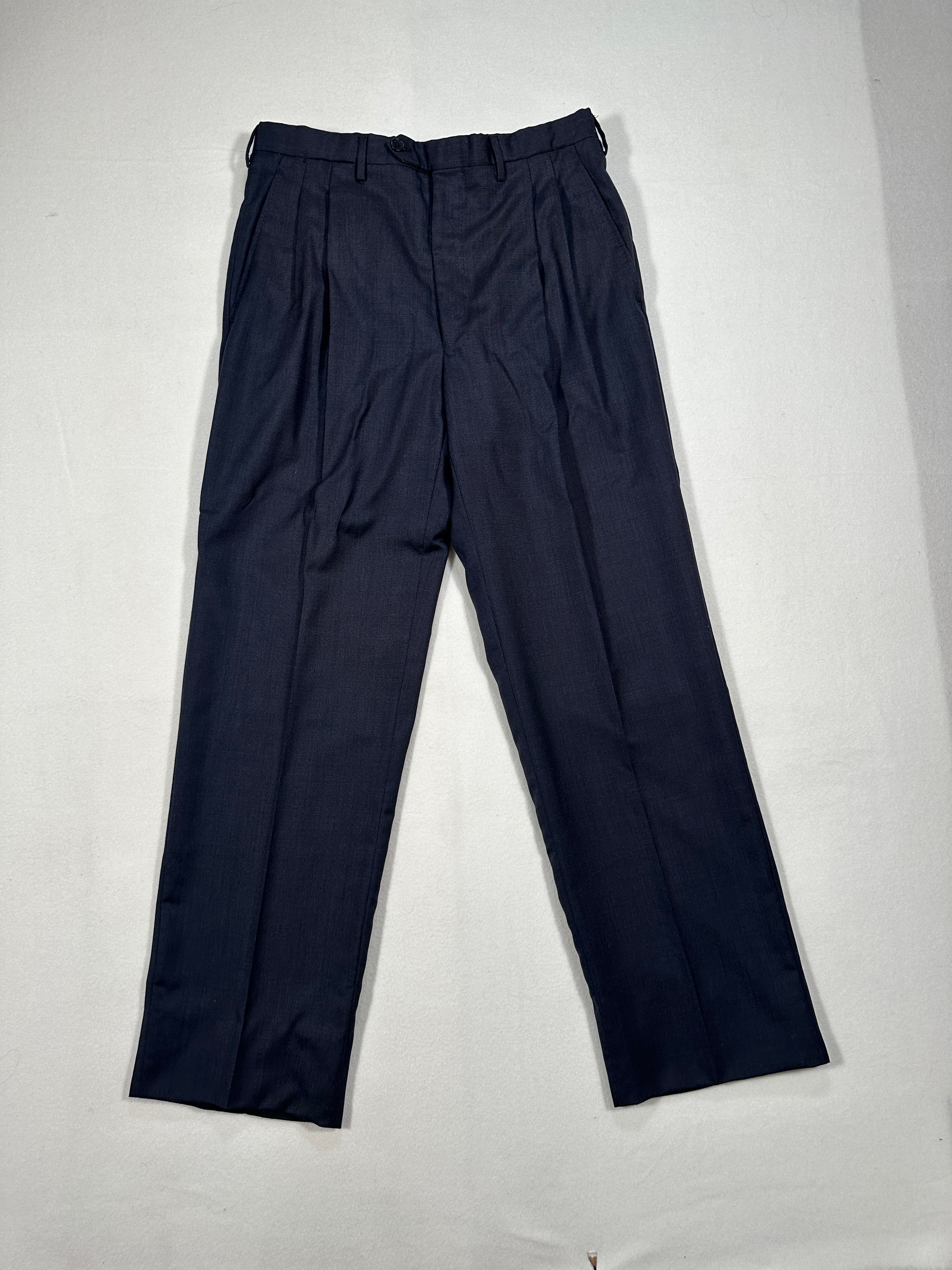 Abito in cashmere fatto a mano vintage D'Avenza Roma - Giacca e pantaloni blu navy + cravatta Made in Italy | Taglia EU50 M/L