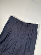 Abito in cashmere fatto a mano vintage D'Avenza Roma - Giacca e pantaloni blu navy + cravatta Made in Italy | Taglia EU50 M/L