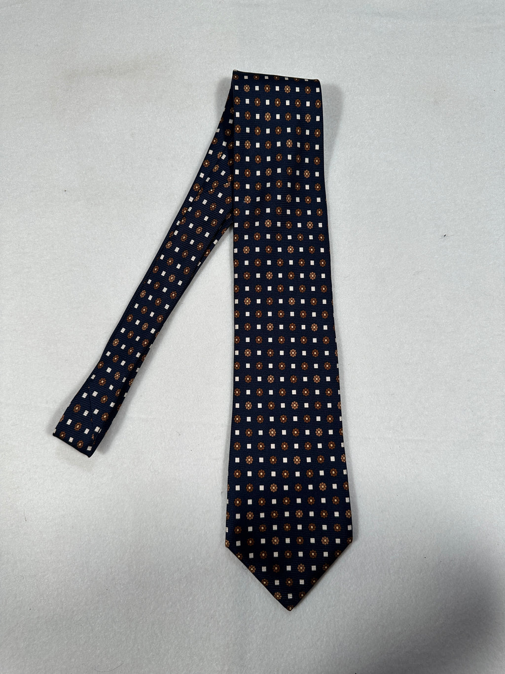 Abito in cashmere fatto a mano vintage D'Avenza Roma - Giacca e pantaloni blu navy + cravatta Made in Italy | Taglia EU50 M/L