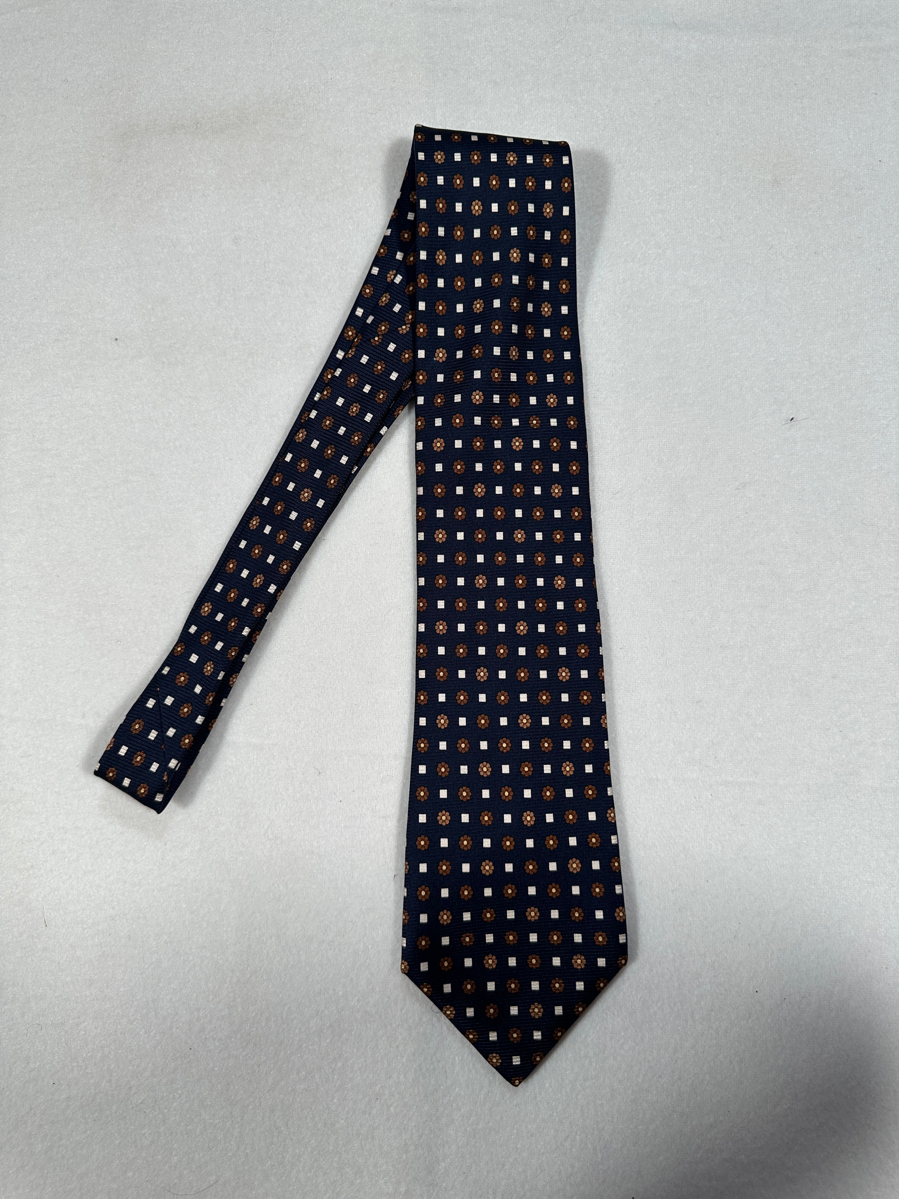 Abito in cashmere fatto a mano vintage D'Avenza Roma - Giacca e pantaloni blu navy + cravatta Made in Italy | Taglia EU50 M/L