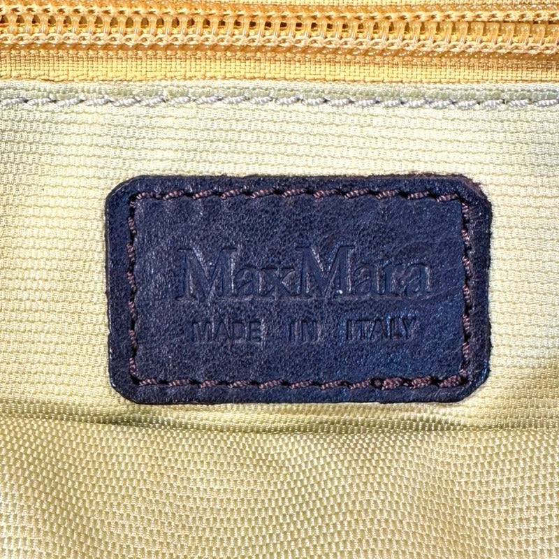 Borsa Max Mara vintage  pelle e tessuto fantasia pied de poule Made in Italy