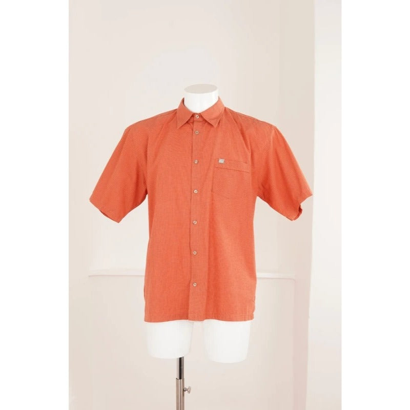 Vintage Quiksilver Camicia Uomo Cotone 100% Quadri Arancione M