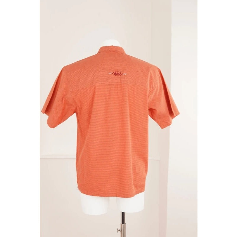 Vintage Quiksilver Camicia Uomo Cotone 100% Quadri Arancione M
