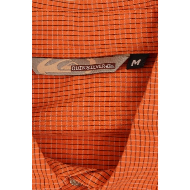 Vintage Quiksilver Camicia Uomo Cotone 100% Quadri Arancione M