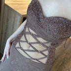Vestito vintage in seta e tulle da cerimonia taglia M