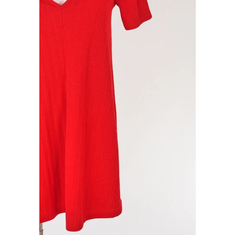 Abito corto Zara rosso a costine manica corta taglia S