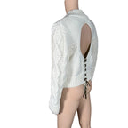Maglione Zara panna trecce schiena aperta lace up lana M/L