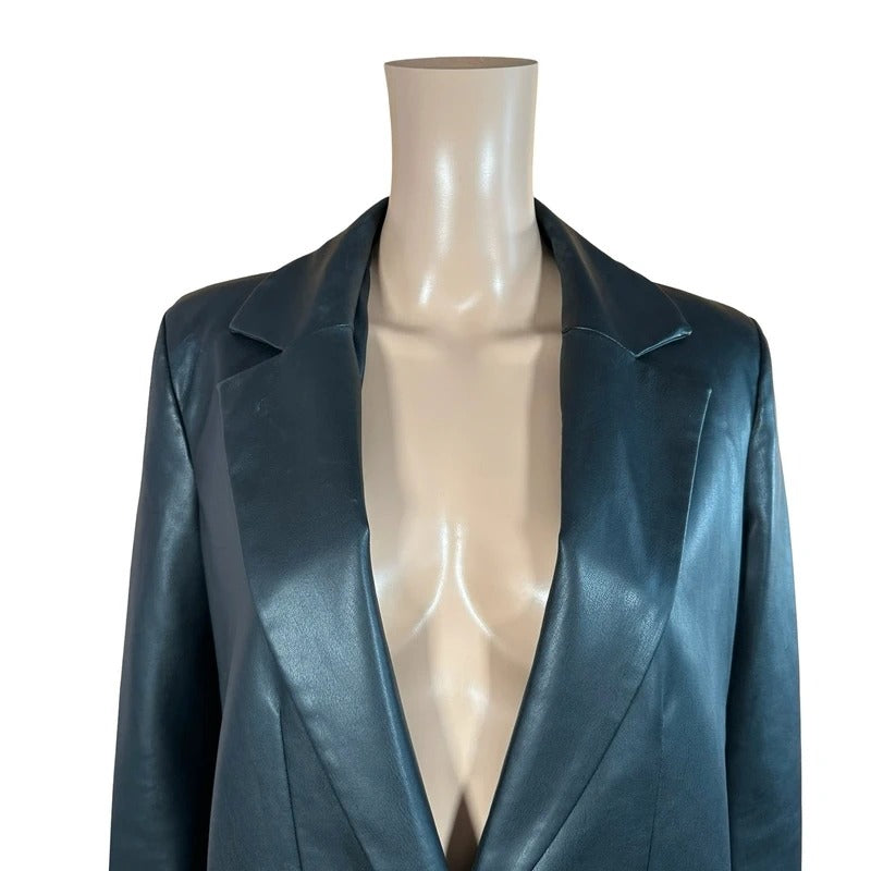 Cappotto lungo effetto pelle Zara nero minimal chic S