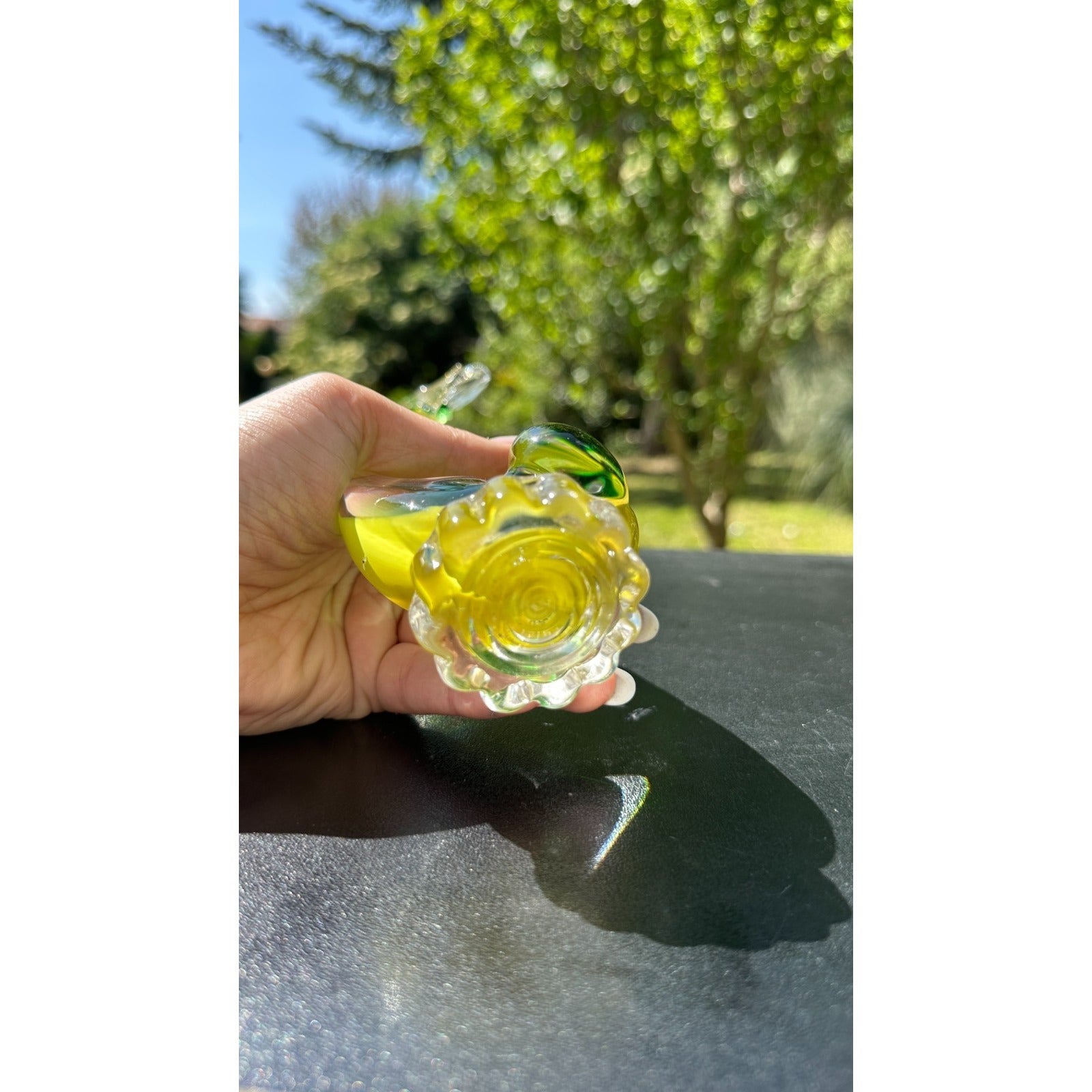 Murano Glass Yellow Green Swan Figurine Hand Blown Art Glass Sculpture Italy