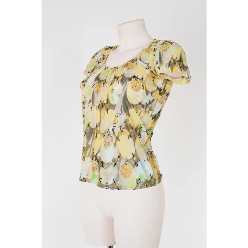 Maglia Vintage Roberto Cavalli Mesh Floreale Stretch Made Italy Donna M