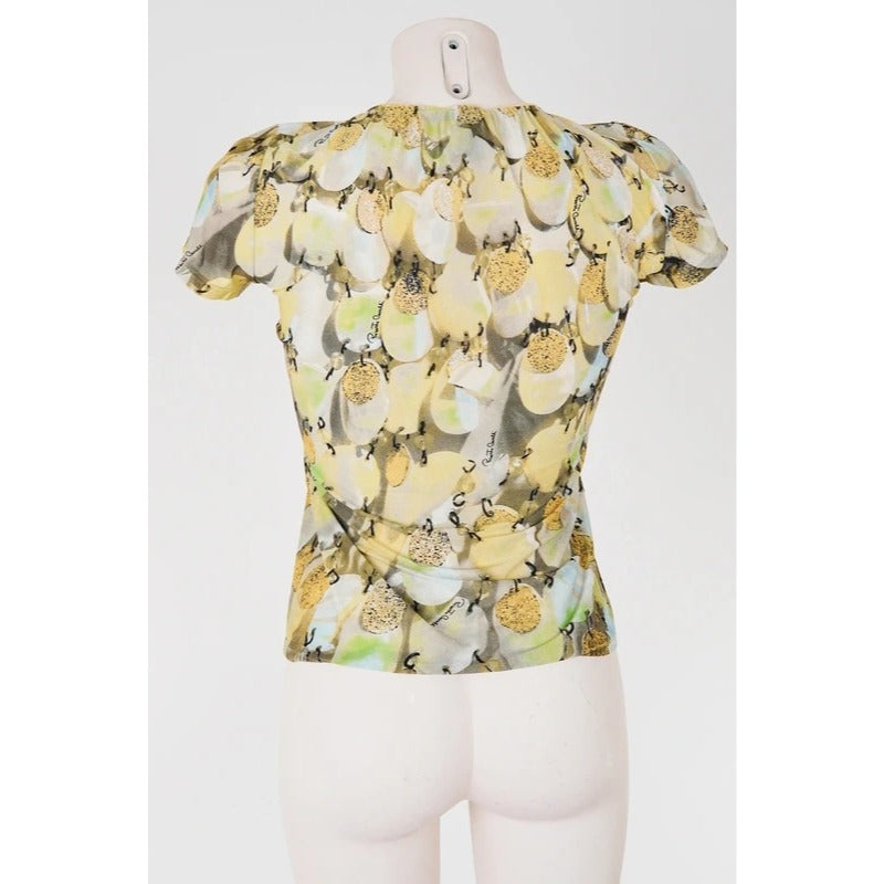 Maglia Vintage Roberto Cavalli Mesh Floreale Stretch Made Italy Donna M