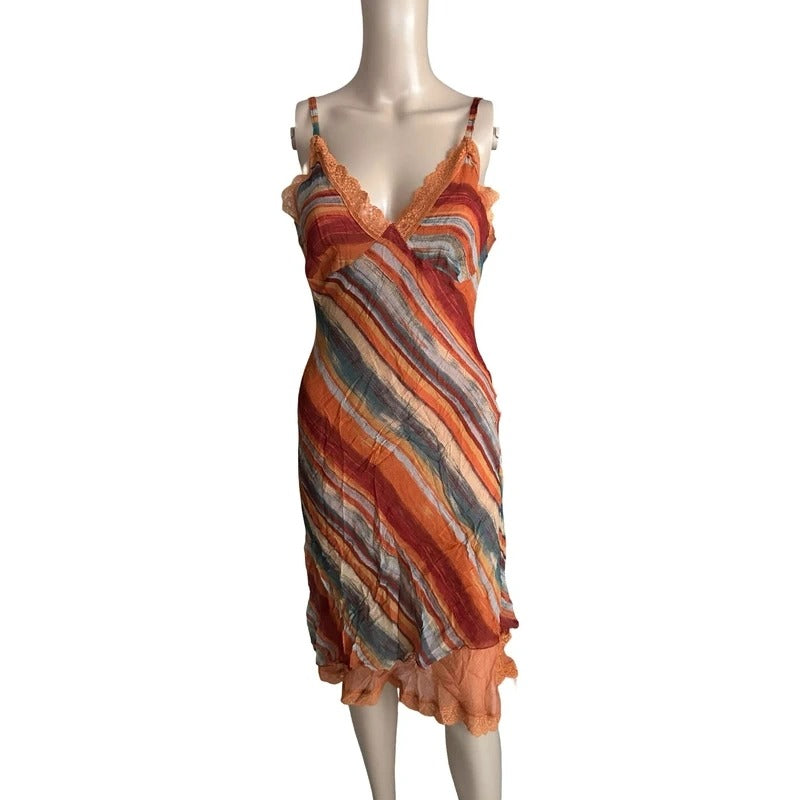Vintage Belchis Firenze 100% seta slip dress Made in Italy L