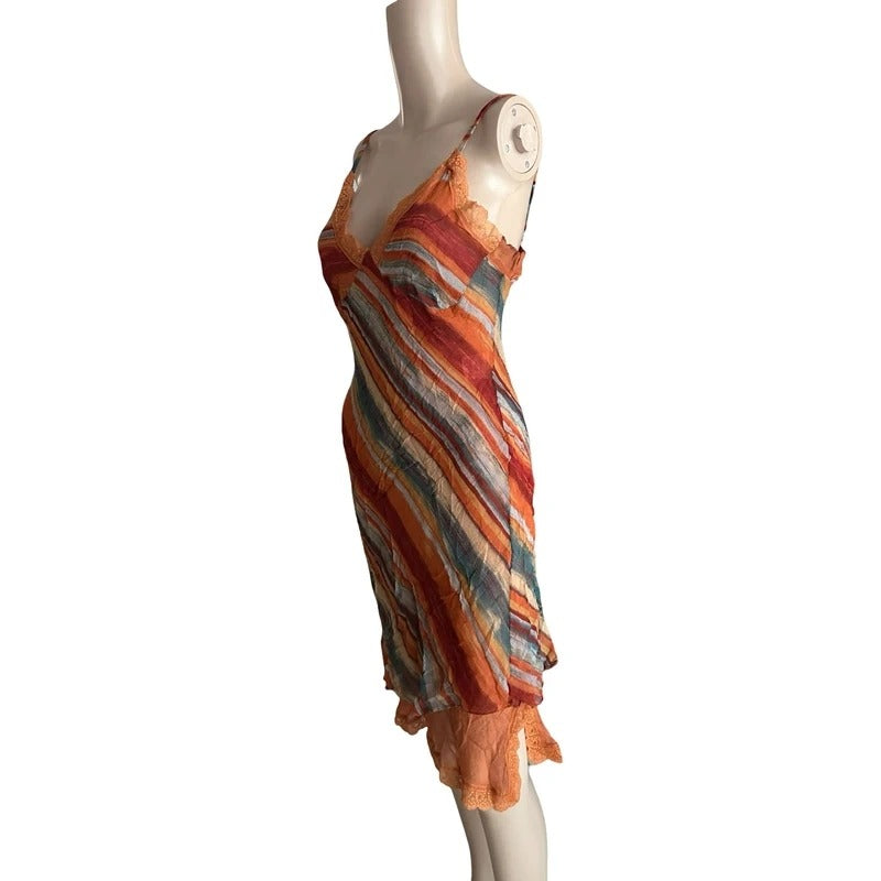 Vintage Belchis Firenze 100% seta slip dress Made in Italy L