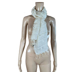 Vintage Sheer White Textured Scarf | Lightweight Minimal Wrap