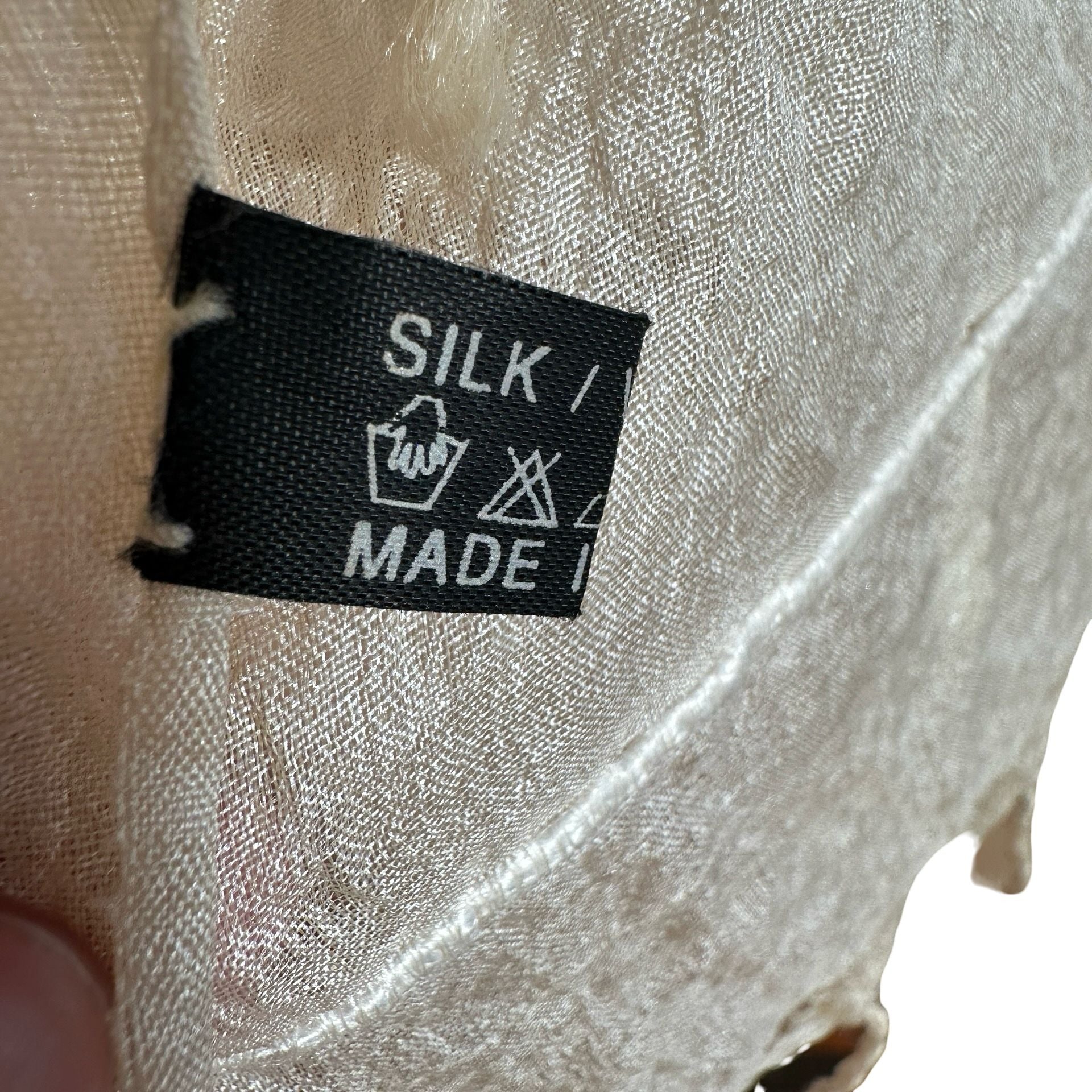 Vintage Sheer White Textured Scarf | Lightweight Minimal Wrap
