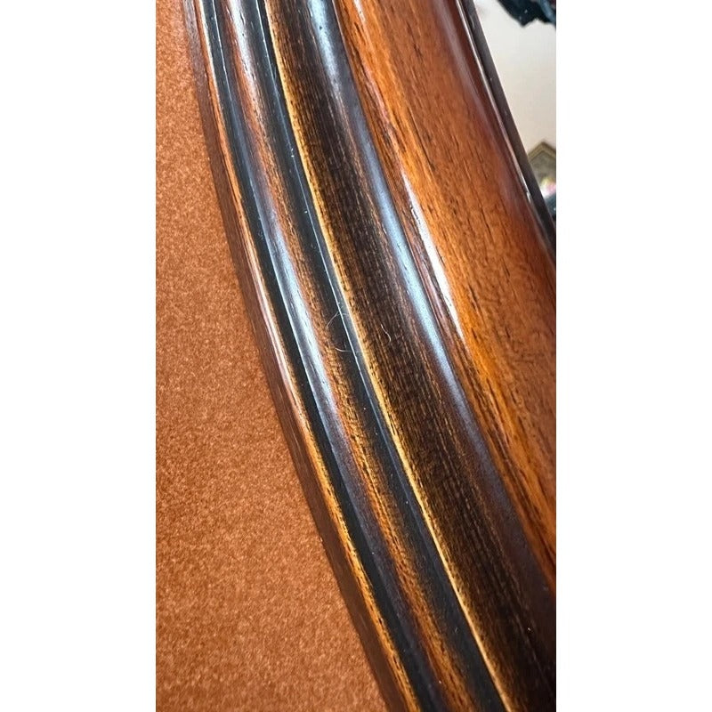 Specchio ovale vintage cornice legno scuro 79x59