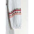 Vestito boho Zara TRF cotone ricamato con nappine e tasche taglia