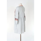 Vestito boho Zara TRF cotone ricamato con nappine e tasche taglia