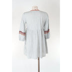 Vestito boho Zara TRF cotone ricamato con nappine e tasche taglia