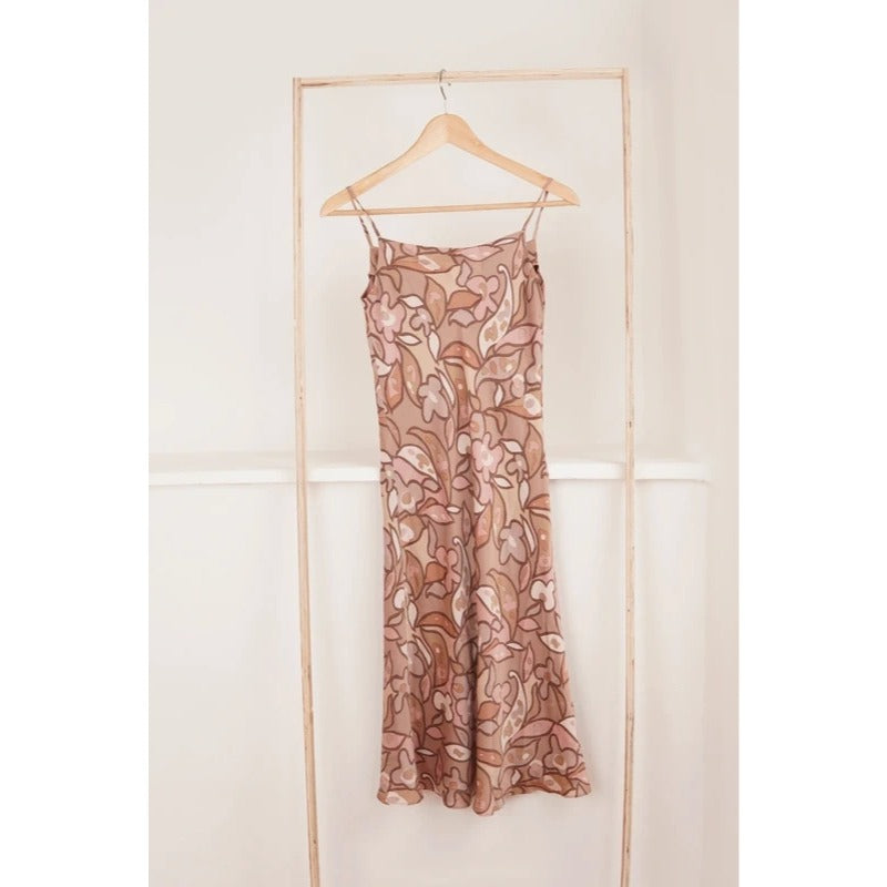 Abito Vintage Caroll in seta con stampa floreale retrò taglia XS