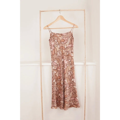 Abito Vintage Caroll in seta con stampa floreale retrò taglia XS