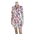 Blazer vestito Rinascimento floreale rosa mini elegante XS