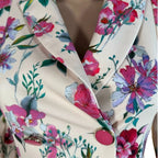 Blazer vestito Rinascimento floreale rosa mini elegante XS