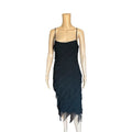 Vestito Vintage Jellyfish Y2K in Seta Nero con Paillettes Tg 42 M