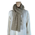 Vintage Sheer Textured Scarf in Soft Taupe | Lightweight Elegant Wrap