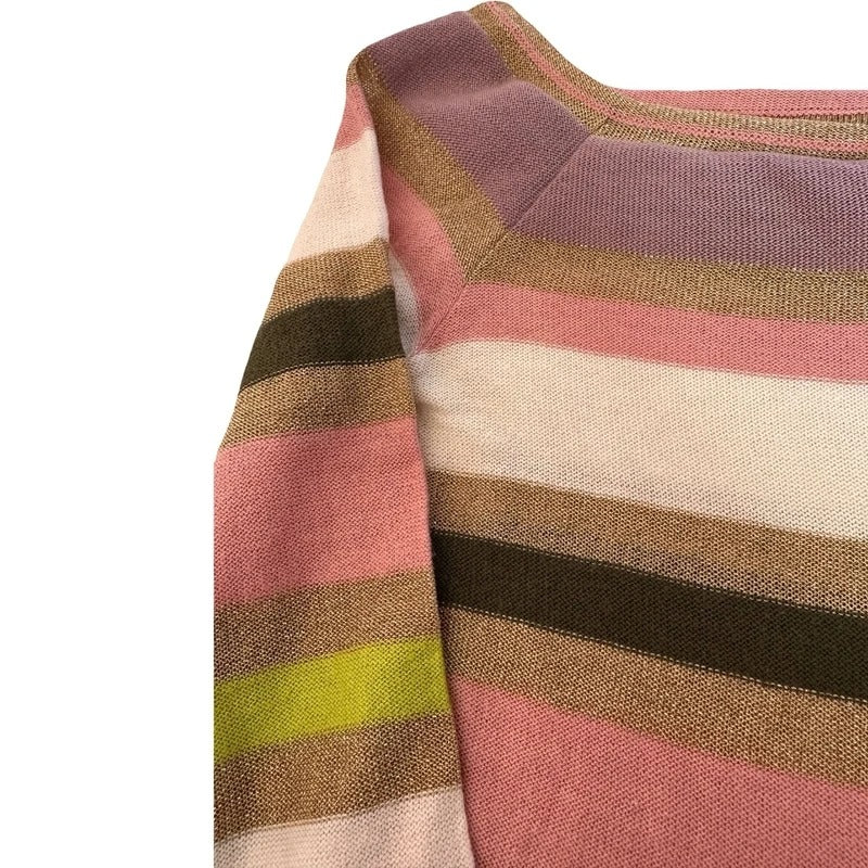 Maglia vintage Blumarine righe multicolor lurex scollo barca Y2K