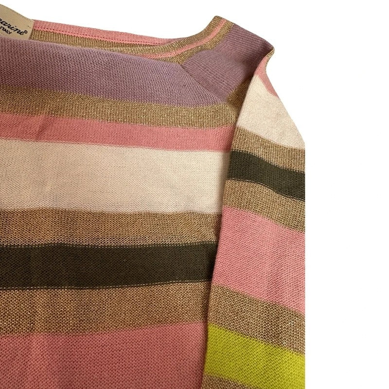Maglia vintage Blumarine righe multicolor lurex scollo barca Y2K