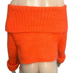 Maglione mohair  MCQ Alexander McQueen Off Shoulder Arancione Neon XS Y2K