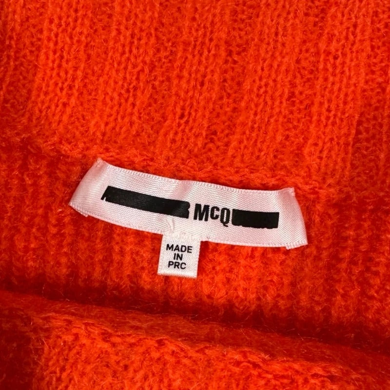 Maglione mohair  MCQ Alexander McQueen Off Shoulder Arancione Neon XS Y2K