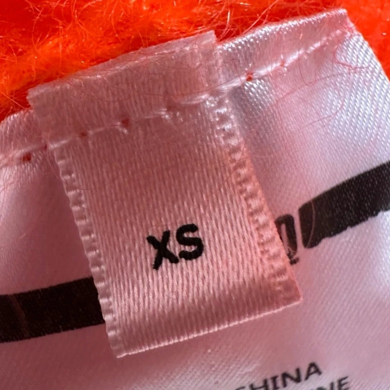 Maglione mohair  MCQ Alexander McQueen Off Shoulder Arancione Neon XS Y2K