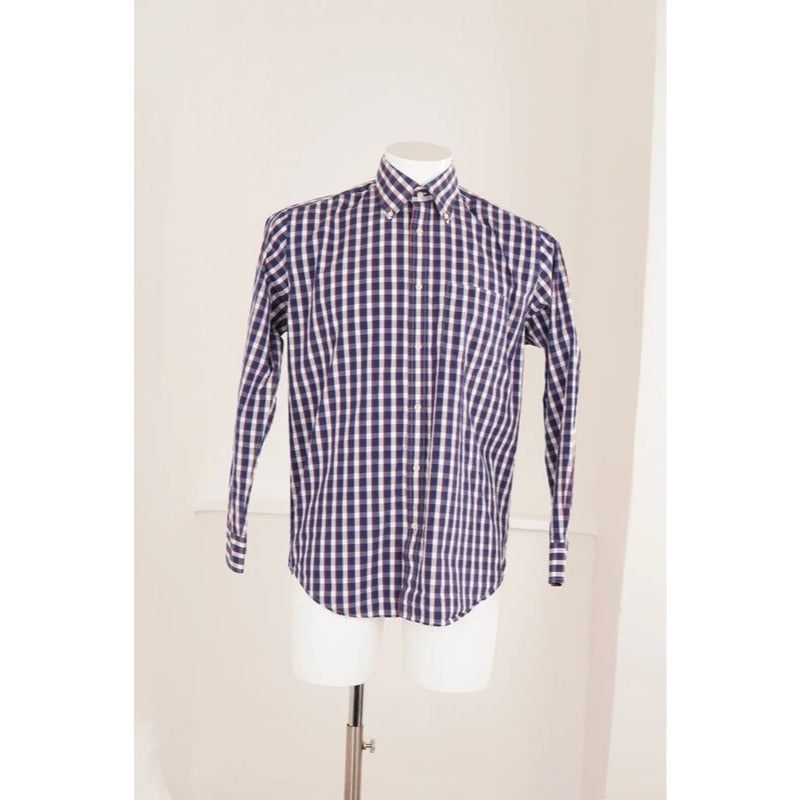 Camicia Vintage Best Company Quadri Blu Rosso Bianco Cotone Uomo S