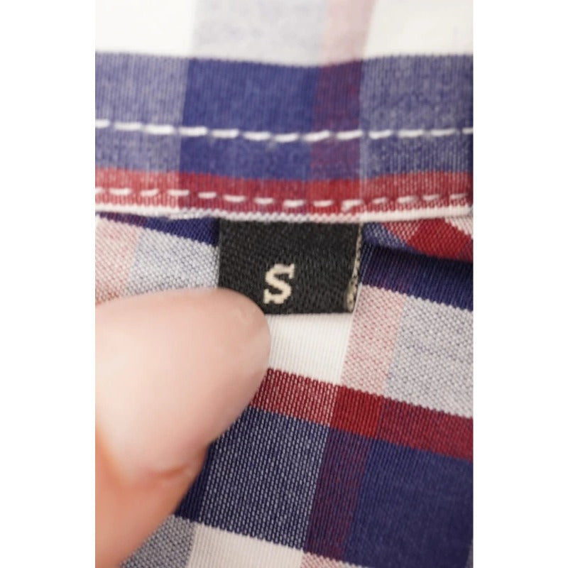 Camicia Vintage Best Company Quadri Blu Rosso Bianco Cotone Uomo S