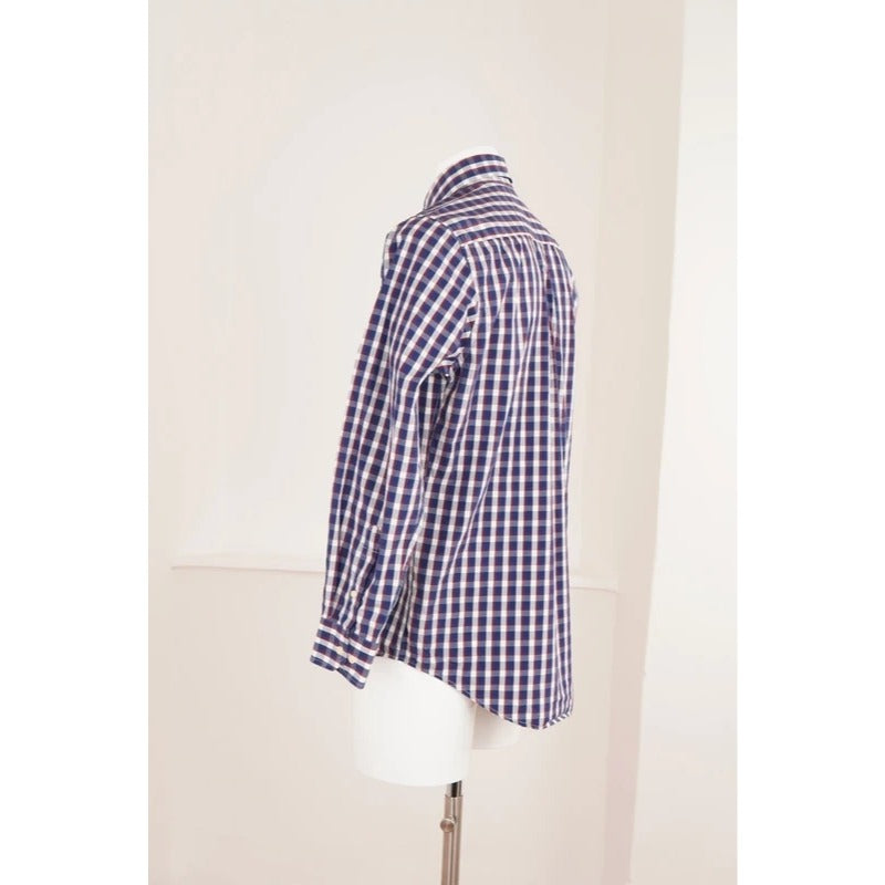 Camicia Vintage Best Company Quadri Blu Rosso Bianco Cotone Uomo S