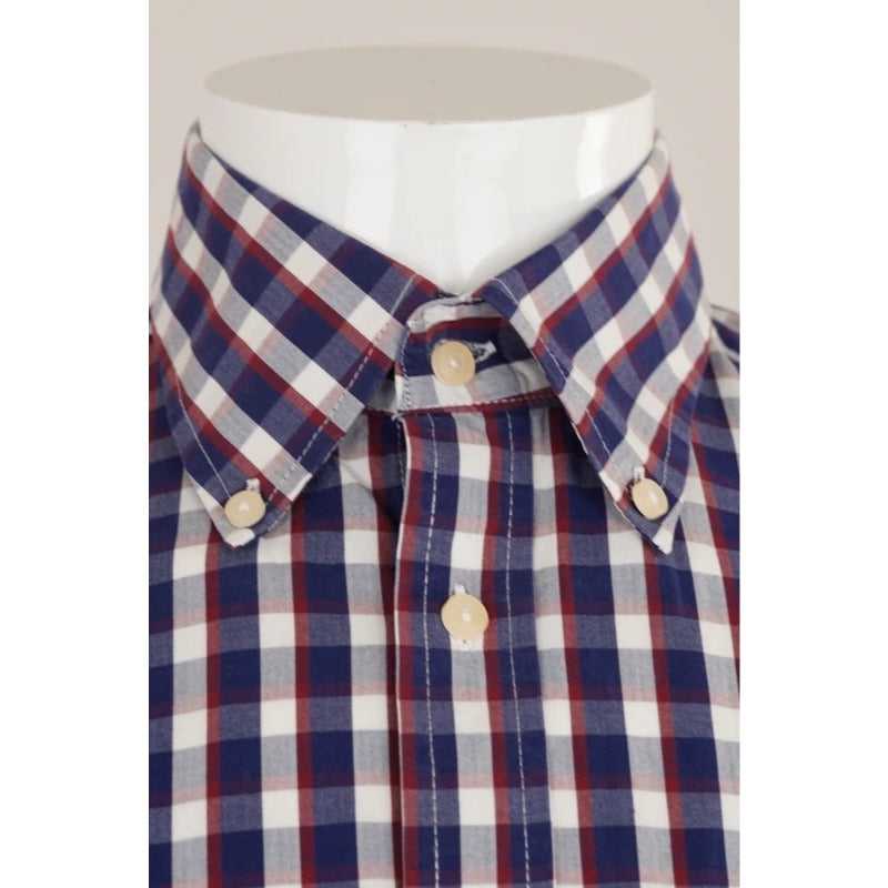 Camicia Vintage Best Company Quadri Blu Rosso Bianco Cotone Uomo S