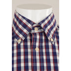 Camicia Vintage Best Company Quadri Blu Rosso Bianco Cotone Uomo S