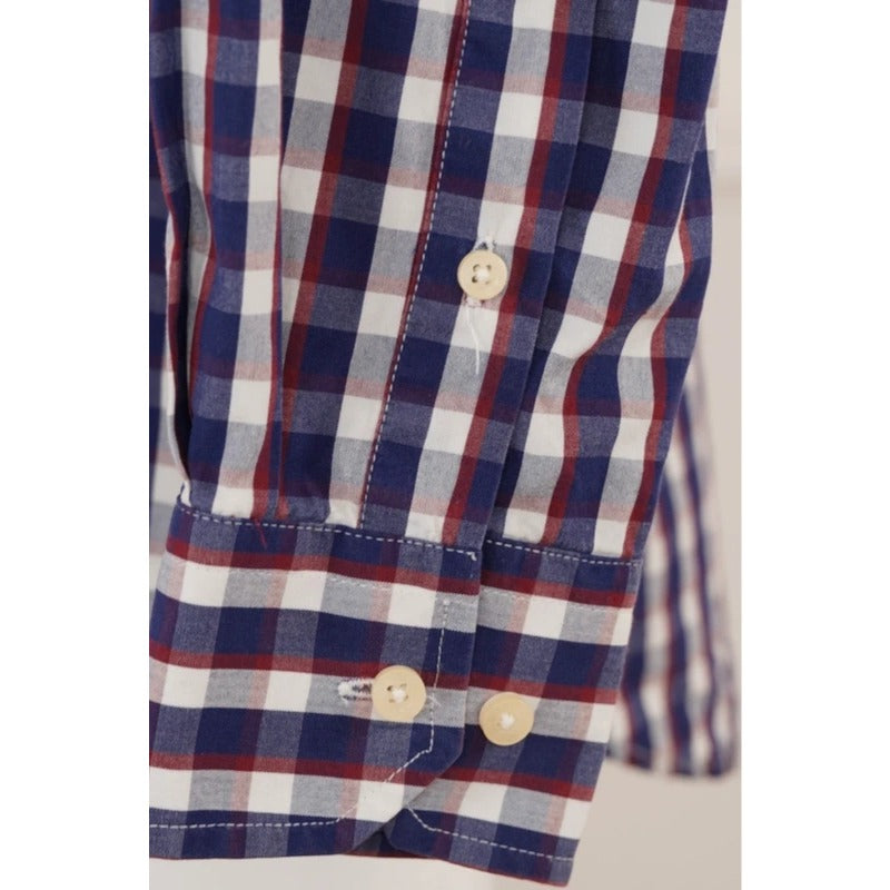 Camicia Vintage Best Company Quadri Blu Rosso Bianco Cotone Uomo S