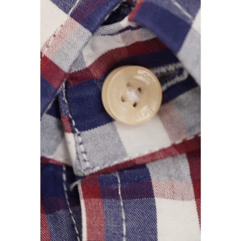Camicia Vintage Best Company Quadri Blu Rosso Bianco Cotone Uomo S