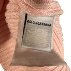 Top Dolce & Gabbana rosa cipria a coste scollo V fitted cotone S